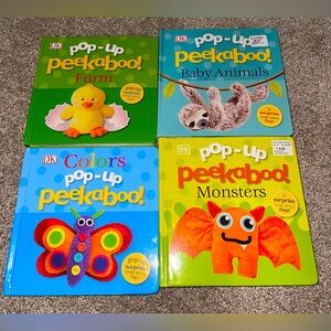 DK Pop up Peekaboo! board book lot of 4 farm baby animals colors monsters